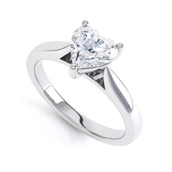 Heart Diamond Solitaire Anniversary Ring