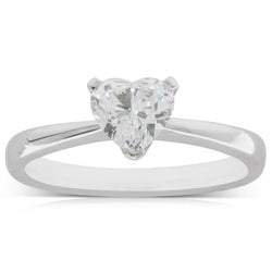 Heart Shape 1.75 Carat Diamond Solitaire Ring White Gold 14K