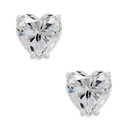 Brincos de diamante com formato de coração e ouro branco 3.50 ct 14K - harrychadent.pt