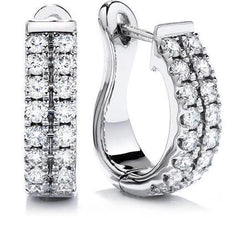 Hoop Earrings White Gold Gorgeous Round Brilliant Cut 3.20 Ct Diamonds