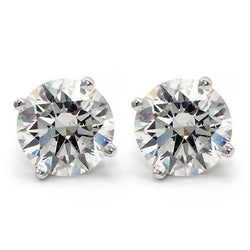 Lab Grown 3.75 Carats F Vs1 Diamonds Women Studs Earrings White Gold 14K