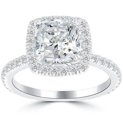 Lab Grown Halo Engagement Ring 3.75 Carats