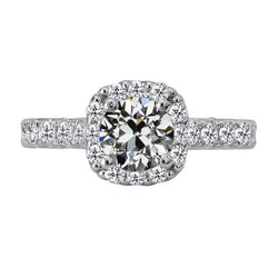 Lab Grown Halo Wedding Ring Round Old Mine Cut Diamond Jewelry 4.50 Carats