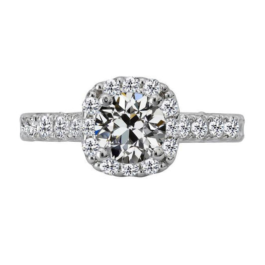 Anel de casamento Halo redondo antigo joalheria de diamante de 4.50 quilates - harrychadent.pt