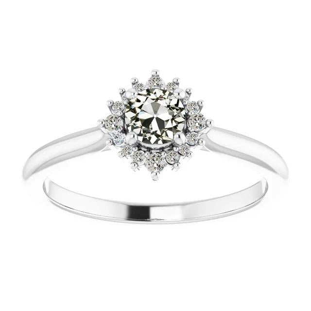 Anel de diamante redondo antigo corte halo estrela estilo joias femininas 2 quilates - harrychadent.pt