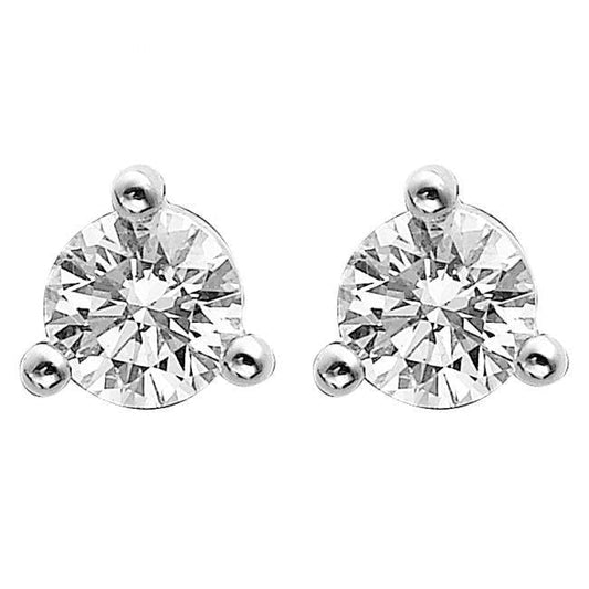 Solitaire Stud Earrings 2.5 quilates feminino ouro branco joias - harrychadent.pt