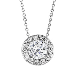 Ladies 2.5 Carats Gorgeous Diamonds Pendant Necklace White Gold 14K