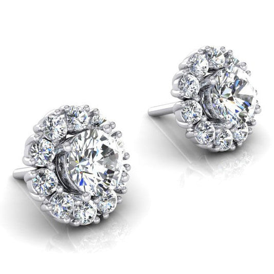 Ladies Natural Diamond Studs With Jackets