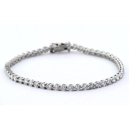 Pulseira de tênis feminino de diamante 4.40 quilates. ouro branco 14K - harrychadent.pt