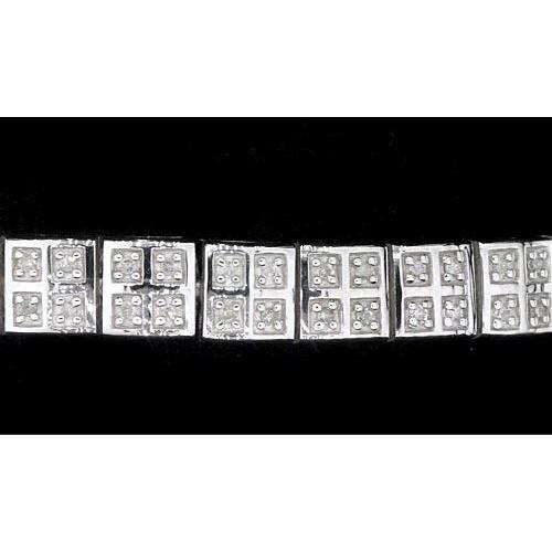 Pulseira feminina de tênis de diamante 8 quilates. ouro branco 14K - harrychadent.pt