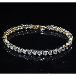 Ladies Diamond Tennis Bracelet 8 Carats Yellow Gold 14K Jewelry