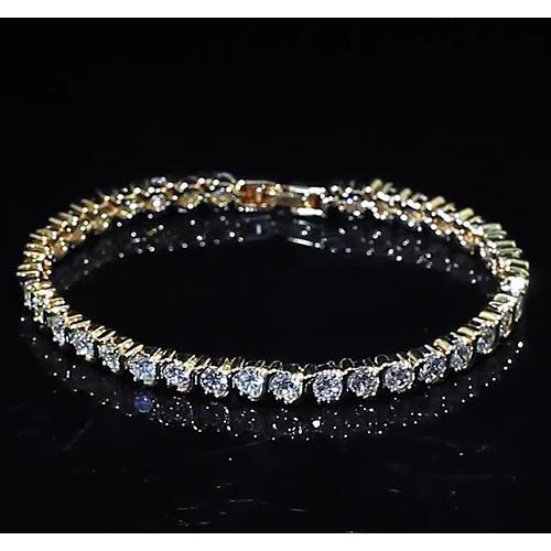 Pulseira feminina de tênis de diamante 8 quilates e ouro amarelo 14K joias - harrychadent.pt