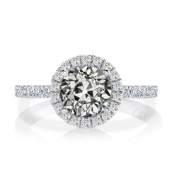 Ladies Halo Wedding Ring Round Old Mine Cut Real Diamond 5.50 Carats