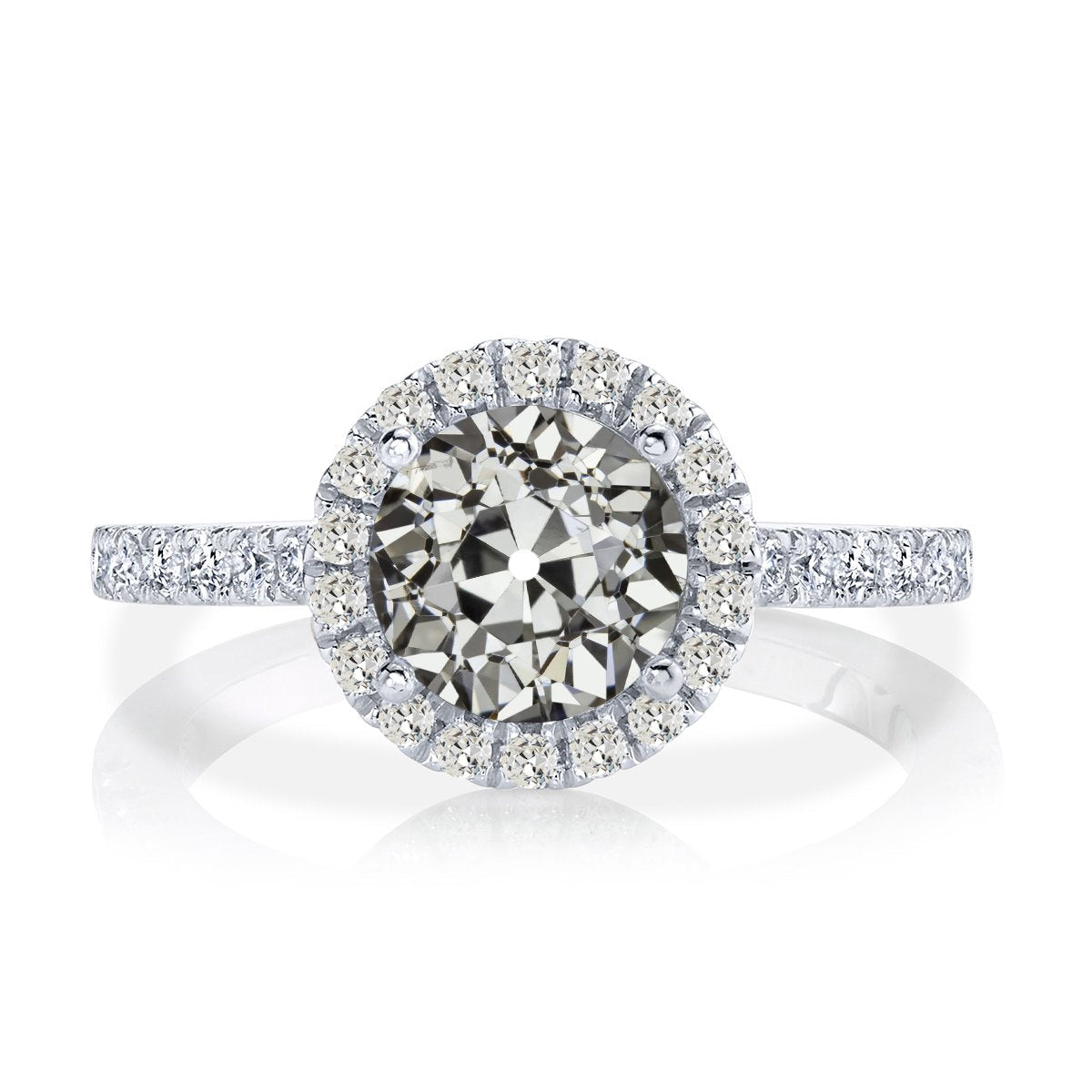 Anel de casamento feminino Halo redondo antigo corte de diamante 5.50 quilates - harrychadent.pt