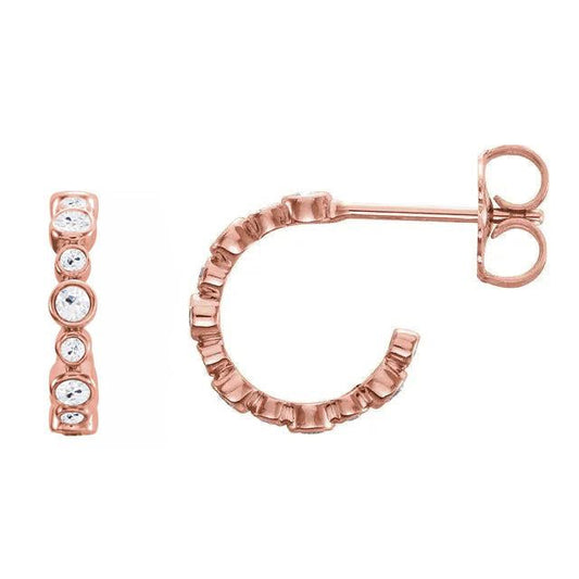Brincos femininos de argola com diamantes mineiro antigo 13,50 quilates ouro rosa - harrychadent.pt
