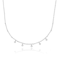 Ladies Round Diamond Chain Necklace White Gold 14K Jewelry 1 Ct