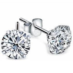 Ladies Round Lab Grown Diamond Stud Earring Solid White Gold Jewelry 4.5 Carats