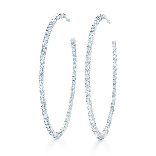 Brincos femininos de argola em ouro branco 14K 4,30 quilates- harrychadent.pt