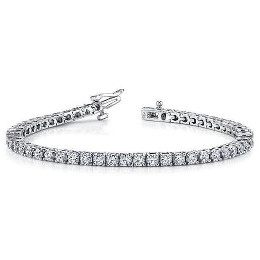 Pulseira de tênis para senhora redonda com diamante 5.30 quilates e ouro branco 14K - harrychadent.pt