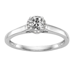 Lady’s Halo Ring Round Old Mine Cut Diamond 1.75 Carats Gold Jewelry