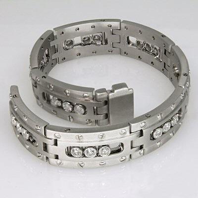 Link para pulseira masculina de 3,75 quilates com lapidação redonda e ouro branco 14K - harrychadent.pt