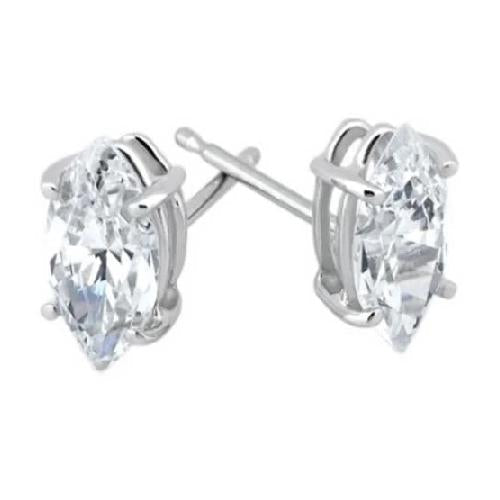 Marquise Cut 3 Quilates Sparkling Diamonds Studs Brinco de ouro branco 14K - harrychadent.pt