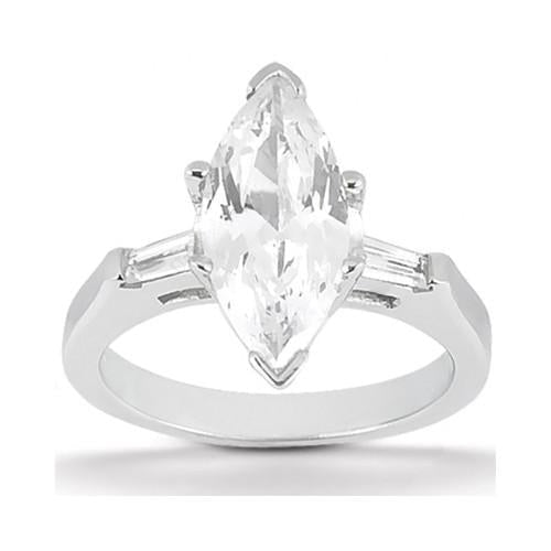 Conjunto de noivado de anel de diamante corte marquise 3,50 ct.- harrychadent.pt