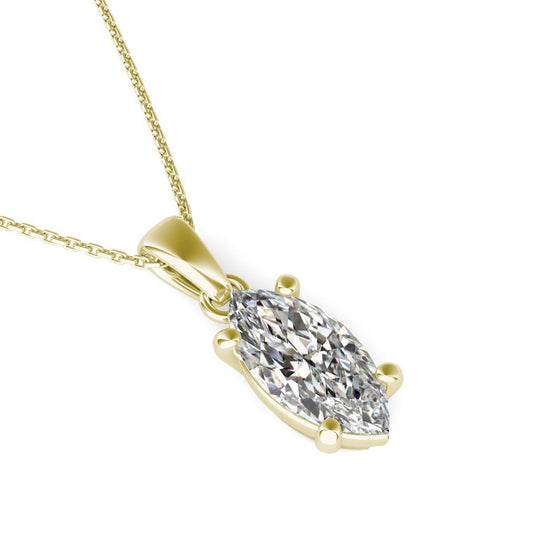 Colar de pingente de diamante marquise 2.50 quilates e ouro amarelo 14K - harrychadent.pt