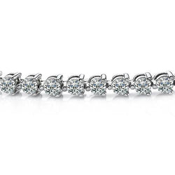 New Diamond Lady Tennis Bracelet 3 Prong Set 7 Carats White Gold 14K