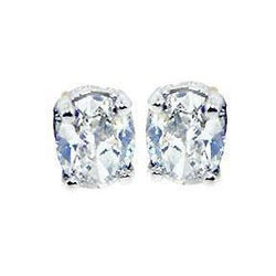 New Oval Cut Diamond Studs Earring 2 Carats White Gold