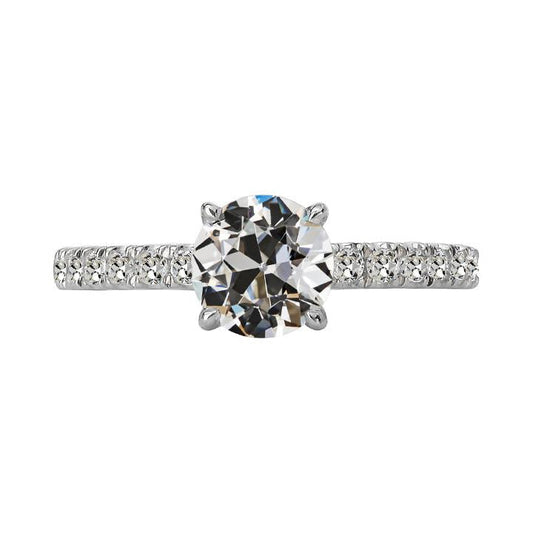 Anel de diamante redondo antigo com detalhes em ouro 14K 4 quilates - harrychadent.pt