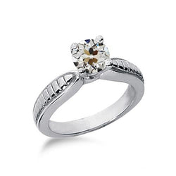 Old Mine Cut Diamond Solitaire Ring Ladies Jewelry 1 Carat