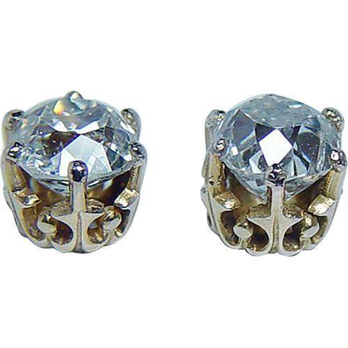 Old Miner Cut Diamond Stud Brincos femininos ouro branco 14k 2 quilates - harrychadent.pt