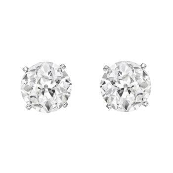 Old Miner Diamond Stud Earring 1.60 Ct. Ouro Branco 14K - harrychadent.pt