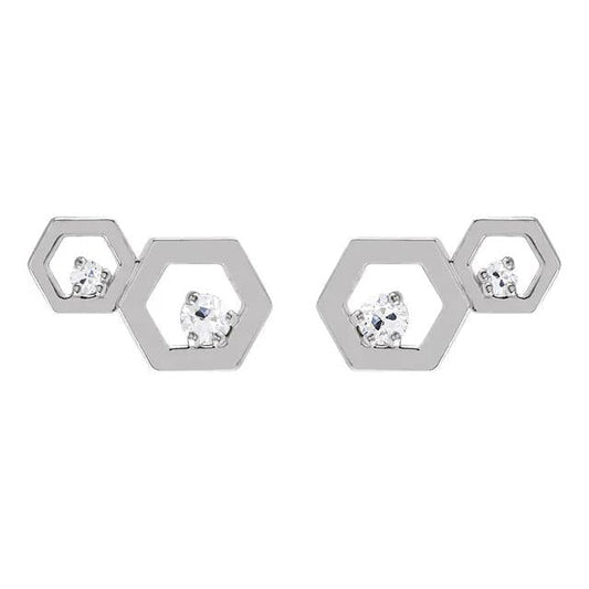 Old Miner Diamond Studs 1.50 quilates hexágono forma 2 pedras joias - harrychadent.pt