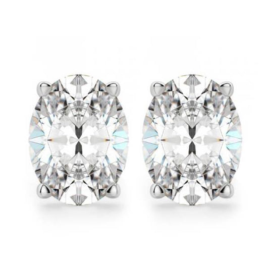 Brincos de diamante com corte oval de 3.5 quilates joias de ouro branco - harrychadent.pt