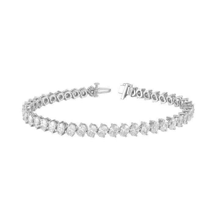 Pulseira oval de tênis de diamante para senhora 10.5 quilates e joias de ouro branco - harrychadent.pt