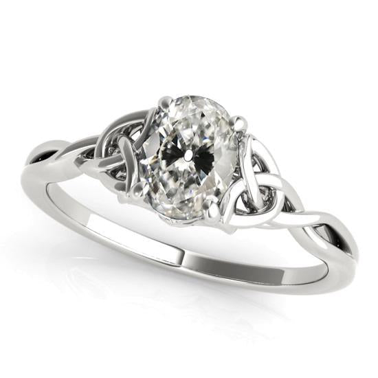 Oval Old Cut Diamond Solitaire Anel Infinito Nó Estilo 3 Quilates - harrychadent.pt