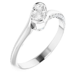 Oval Old European Diamond Engagement Ring 5.50 Carats Twisted Style
