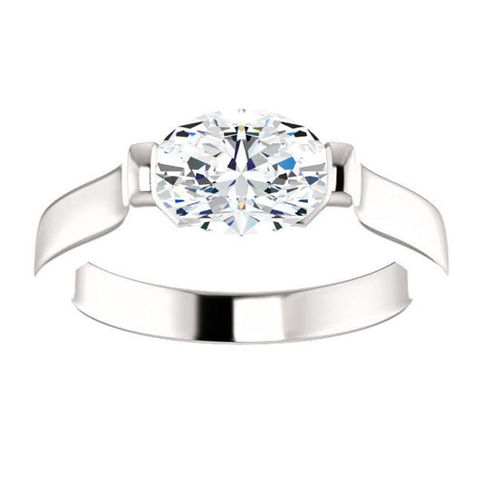 Anel de noivado de diamante oval Solitaire 4 quilates ouro branco - harrychadent.pt