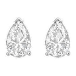 Pear Cut 3 Ct Diamond Ladies Stud Earring White Gold Fine Jewelry