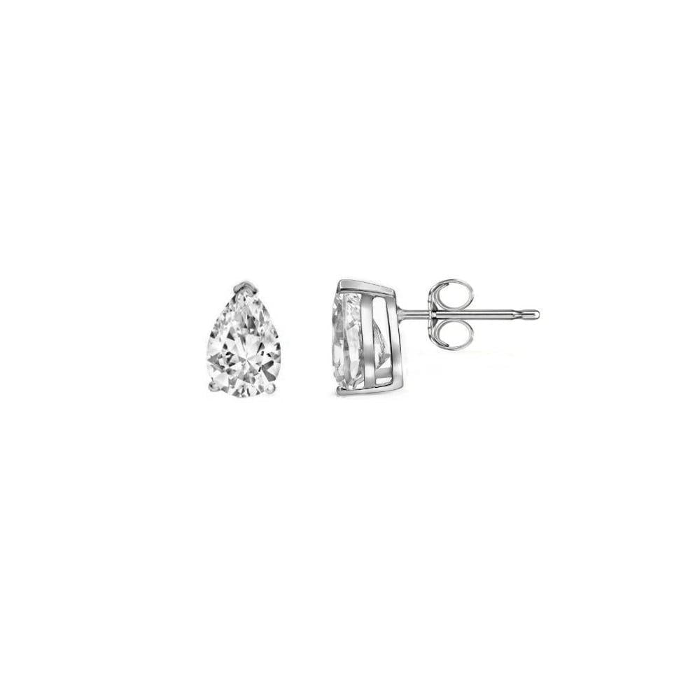 Pear Cut 3.40 quilates Diamonds Studs brincos ouro branco - harrychadent.pt