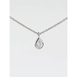 Pear Cut Solitaire Sparkling Real Diamond Pendant 1.25 Carats Necklace