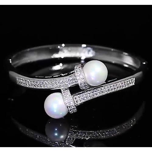 Pulseira de diamante de pérola 12 mm e 4 quilates joias femininas F Vs1 - harrychadent.pt