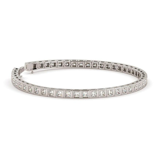 Pulseira de tênis Princess Cut 5.75 quilates com conjunto de diamantes Wg - harrychadent.pt