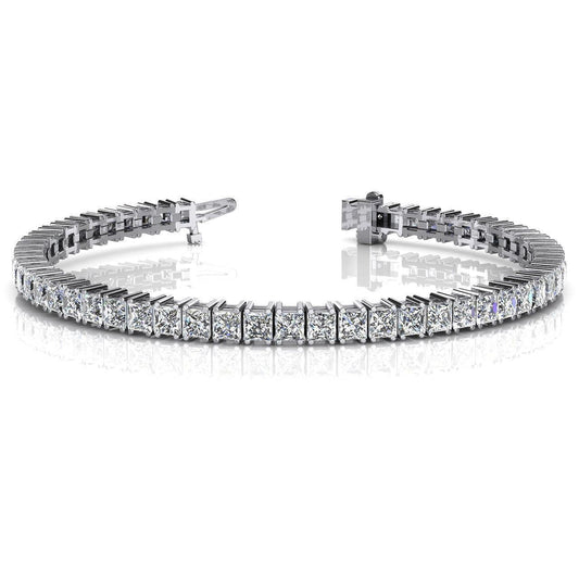 Pulseira de tênis princesa Cut Diamond feminino 11 quilates em ouro branco 14K - harrychadent.pt