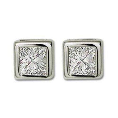 Princesa Cut Diamond Stud Earring 2 Ct. Jóia fina - harrychadent.pt