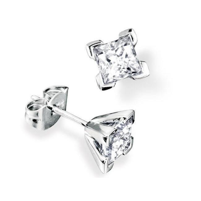 Princesa Cut Diamond Stud brinco feminino joias de ouro 2.10 quilates - harrychadent.pt