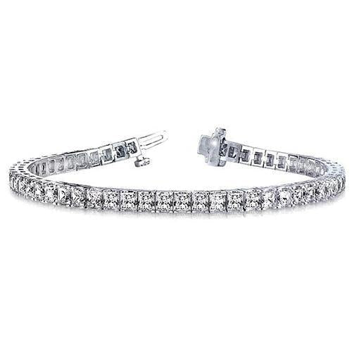 Pulseira de tênis de diamante Princess Cut Joias de ouro branco 10.80 ct - harrychadent.pt