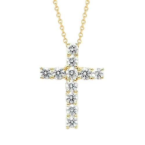 Pendente redondo de diamante de 3.50 quilates e ouro amarelo 14K joias - harrychadent.pt